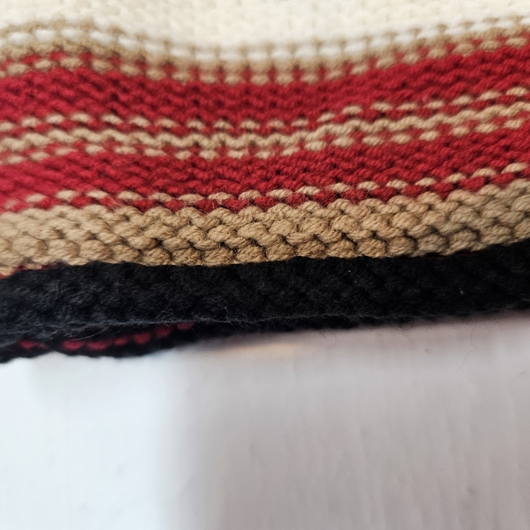 Talbots Striped Turtleneck Sweater Rolled Hem  womens Medium Red Black - Picture 5 of 11